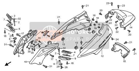 Honda FJS600D 2005 Copertura del corpo per un 2005 Honda FJS600D